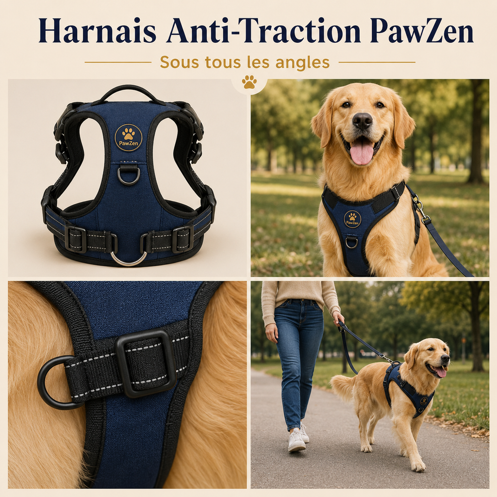 Harnais Anti-Traction PawZen — Reprenez le Contrôle de Vos Balades